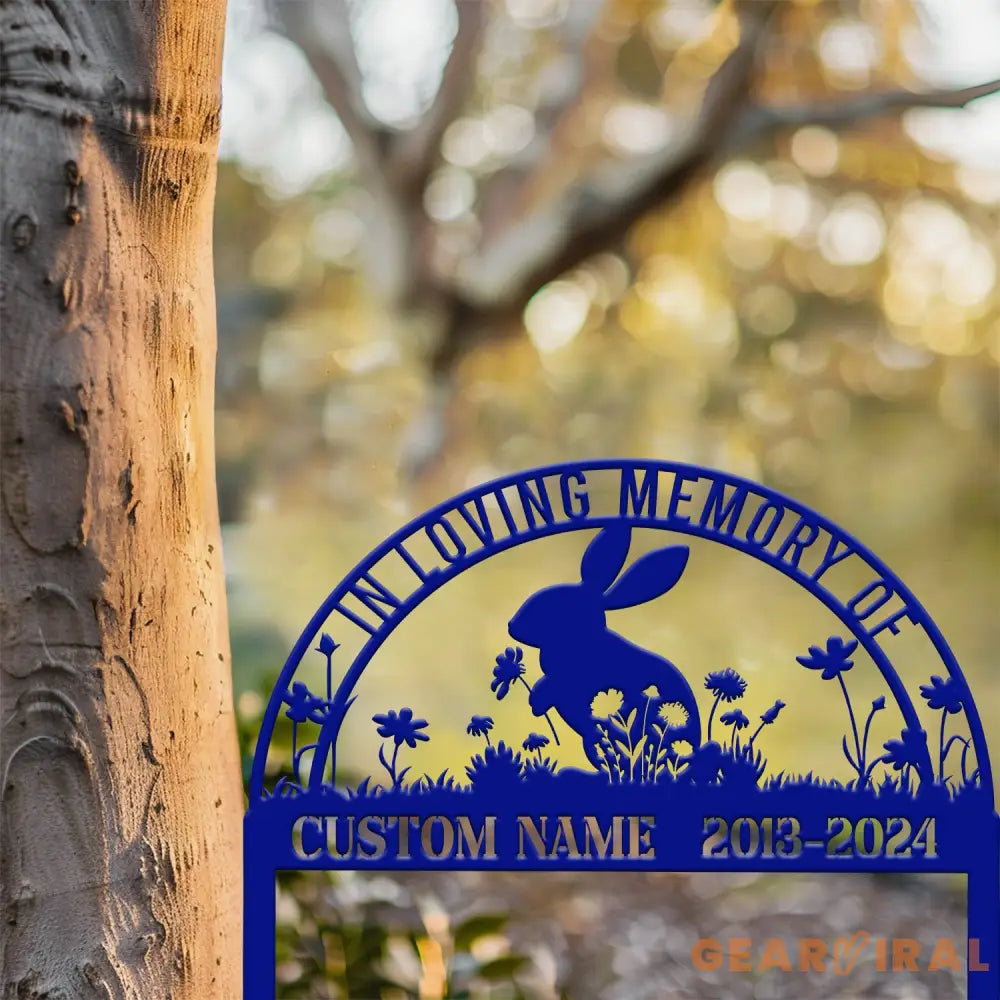 Personalized Rabbit Bunny Memorial Stake Bunny Grave Marker Metal Garden Stake Remembrance Sign Bunny Lover Sympathy