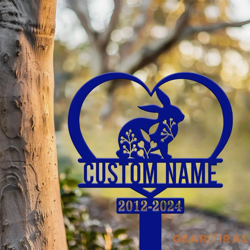 Personalized Rabbit Bunny Memorial Stake Bunny Grave Marker Metal Garden Stake Remembrance Sign Bunny Lover Sympathy