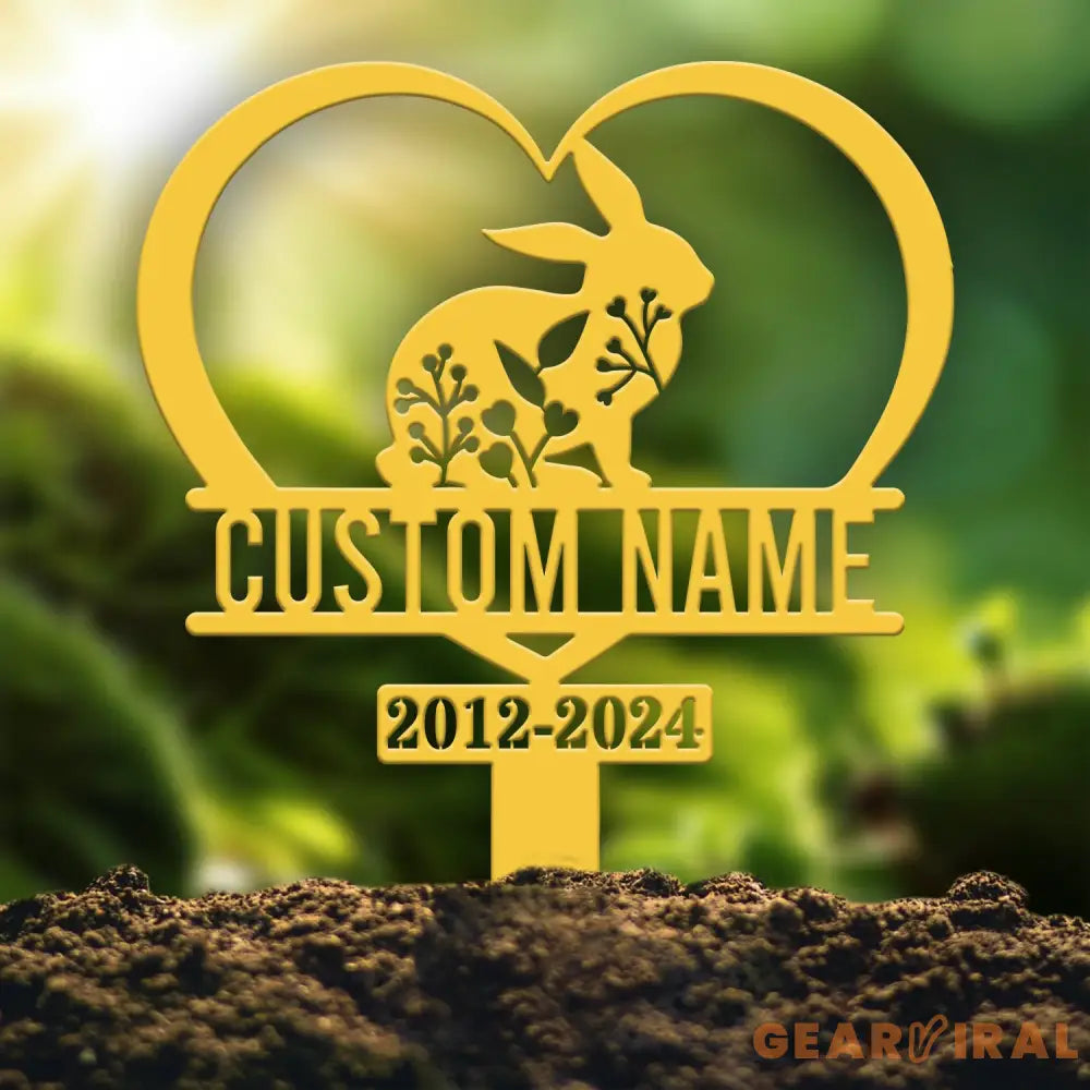 Personalized Rabbit Bunny Memorial Stake Bunny Grave Marker Metal Garden Stake Remembrance Sign Bunny Lover Sympathy