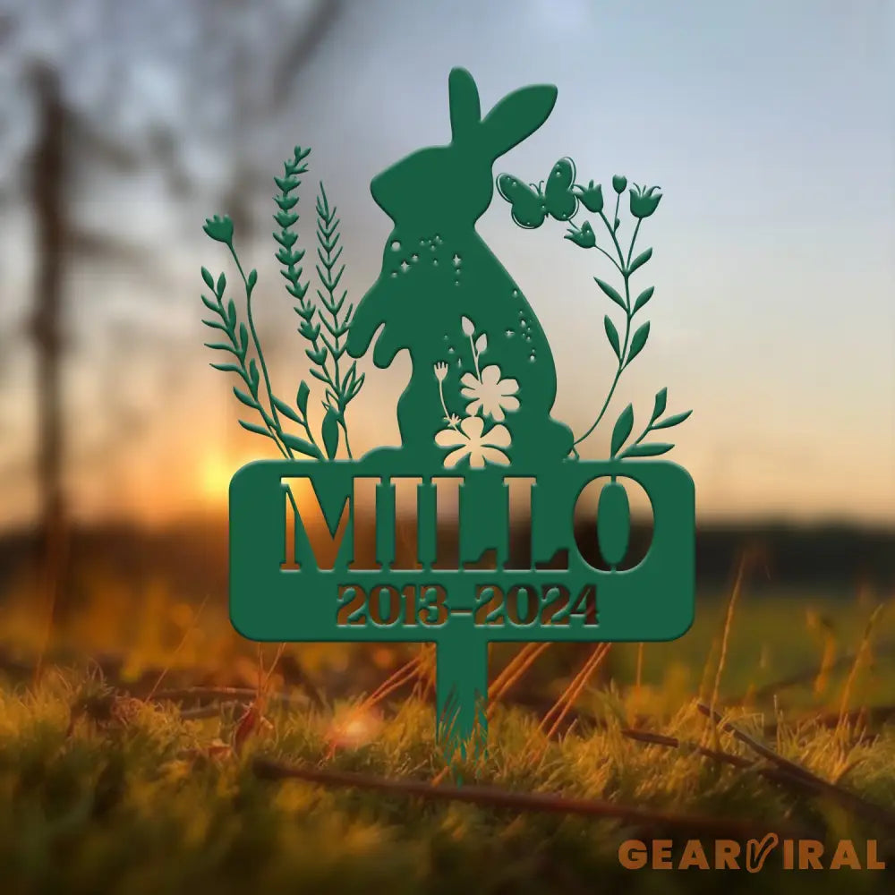 Personalized Rabbit Bunny Memorial Stake Bunny Grave Marker Metal Garden Stake Remembrance Sign Bunny Lover Sympathy