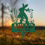 Personalized Rabbit Bunny Memorial Stake Bunny Grave Marker Metal Garden Stake Remembrance Sign Bunny Lover Sympathy