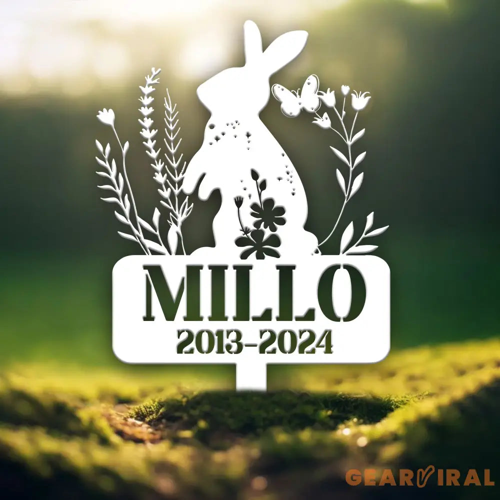 Personalized Rabbit Bunny Memorial Stake Bunny Grave Marker Metal Garden Stake Remembrance Sign Bunny Lover Sympathy