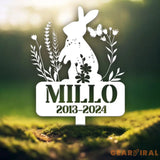 Personalized Rabbit Bunny Memorial Stake Bunny Grave Marker Metal Garden Stake Remembrance Sign Bunny Lover Sympathy