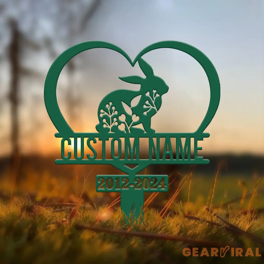 Personalized Rabbit Bunny Memorial Stake Bunny Grave Marker Metal Garden Stake Remembrance Sign Bunny Lover Sympathy