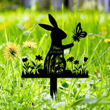 Personalized Rabbit Metal Garden Stake - Custom Rabbit Easter Yard Stake Sign - Rabbit Bunny Yard Garden Decor - Bunny Memorial Stake | GearViral
