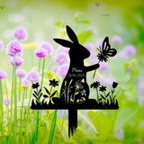 Personalized Rabbit Metal Garden Stake - Custom Rabbit Easter Yard Stake Sign - Rabbit Bunny Yard Garden Decor - Bunny Memorial Stake | GearViral