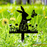 Personalized Rabbit Metal Garden Stake - Custom Rabbit Easter Yard Stake Sign - Rabbit Bunny Yard Garden Decor - Bunny