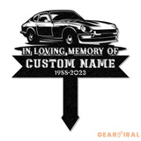 Personalized Racing car Memorial Stake In Loving Memory Metal Stake Sympathy Sign Grave Marker Remembrance Stake