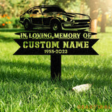 Personalized Racing car Memorial Stake In Loving Memory Metal Stake Sympathy Sign Grave Marker Remembrance Stake