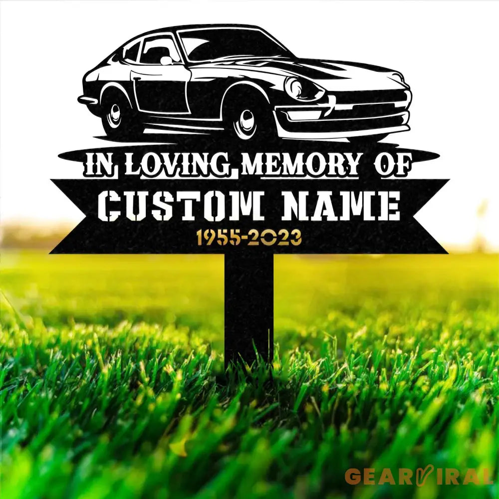 Personalized Racing car Memorial Stake In Loving Memory Metal Stake Sympathy Sign Grave Marker Remembrance Stake