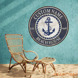 Personalized Retro Anchor Metal Sign Anchor Name Sign Metal Anchor Sign Beach House Sign Metal Family Name Sign