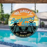 Personalized Retro Backyard Poolside Paradise Sign Custom Pool Sign Backyard Pool Decor Poolside Decor Swimming Pool