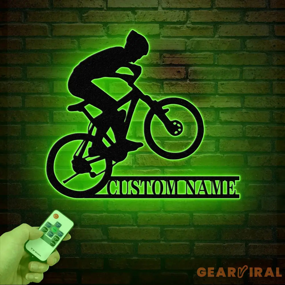 Personalized Road Bike Metal Sign with LED Light Custom Cycling Wall Art Man Road Bike Decor Bicycle Wall Sign