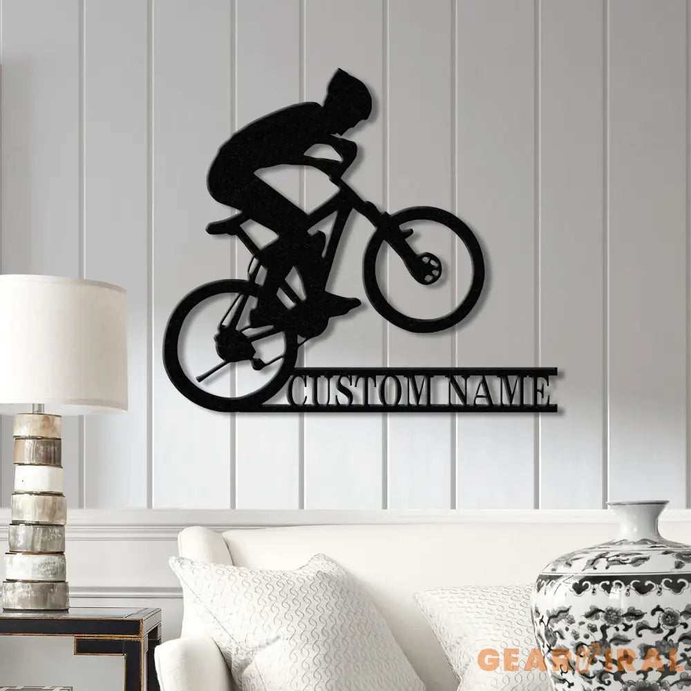 Personalized Road Bike Metal Sign with LED Light Custom Cycling Wall Art Man Road Bike Decor Bicycle Wall Sign