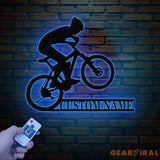 Personalized Road Bike Metal Sign with LED Light Custom Cycling Wall Art Man Road Bike Decor Bicycle Wall Sign