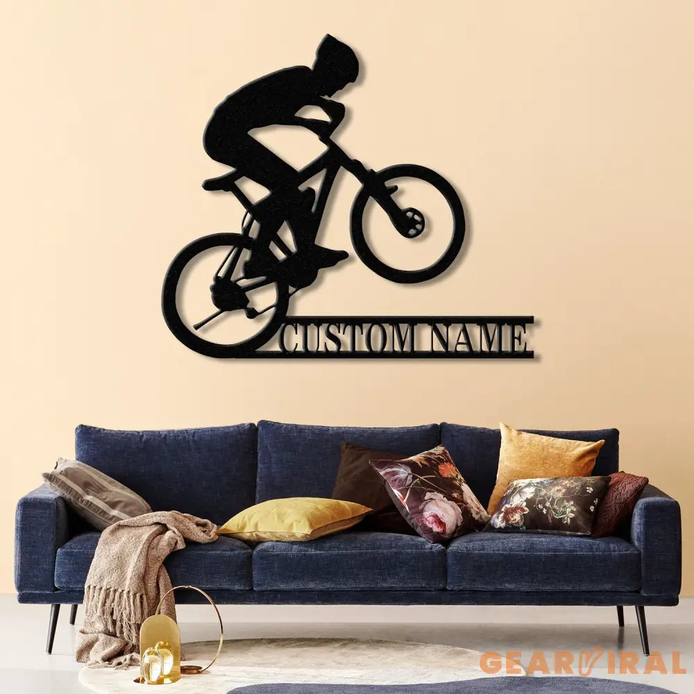 Personalized Road Bike Metal Sign with LED Light Custom Cycling Wall Art Man Road Bike Decor Bicycle Wall Sign