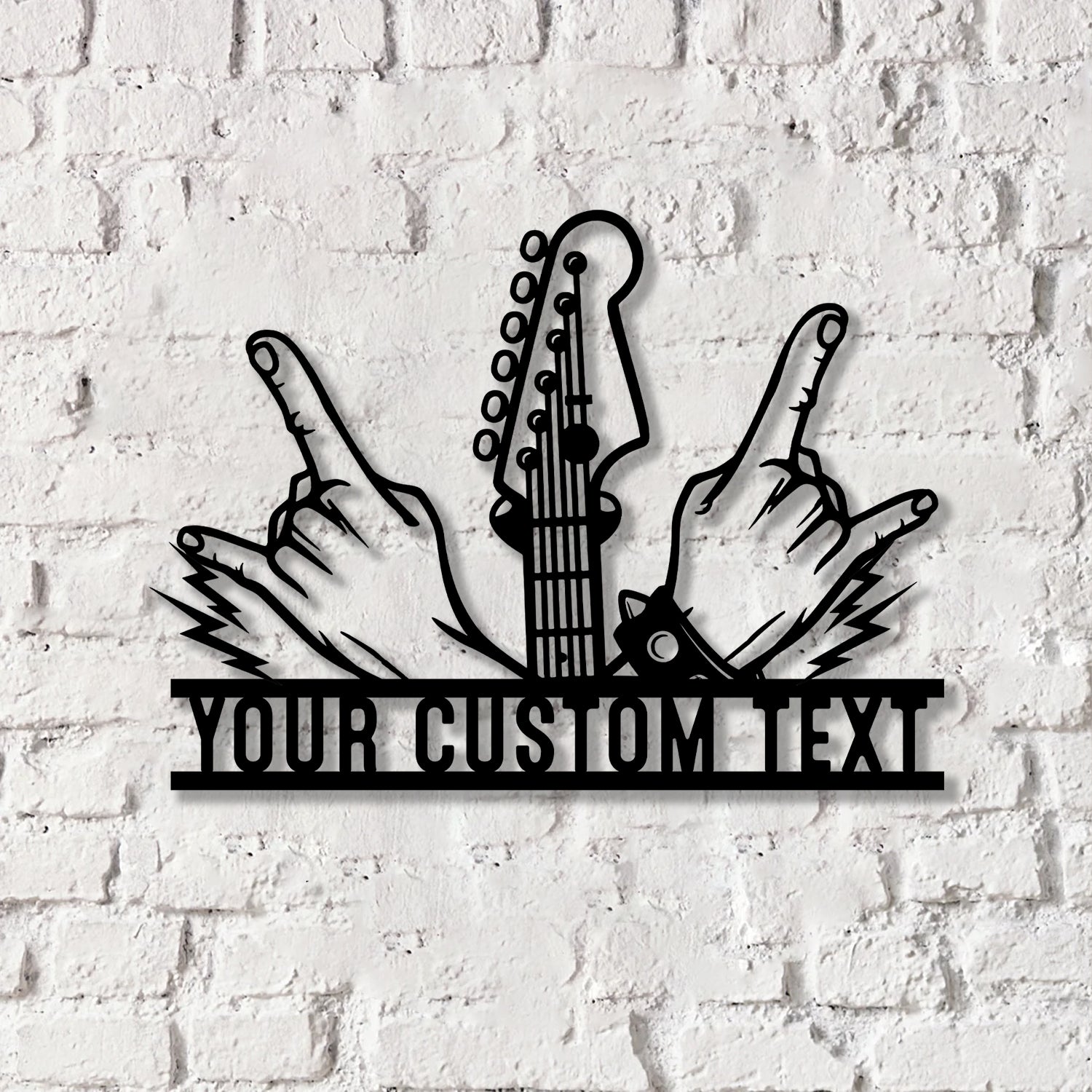 Personalized Rock And Roll Guitar Metal Wall Art Led Light, Guitar Gift, Guitar Lover Gift - Gearviral