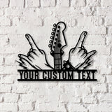 Personalized Rock And Roll Guitar Metal Wall Art Led Light, Guitar Gift, Guitar Lover Gift - Gearviral