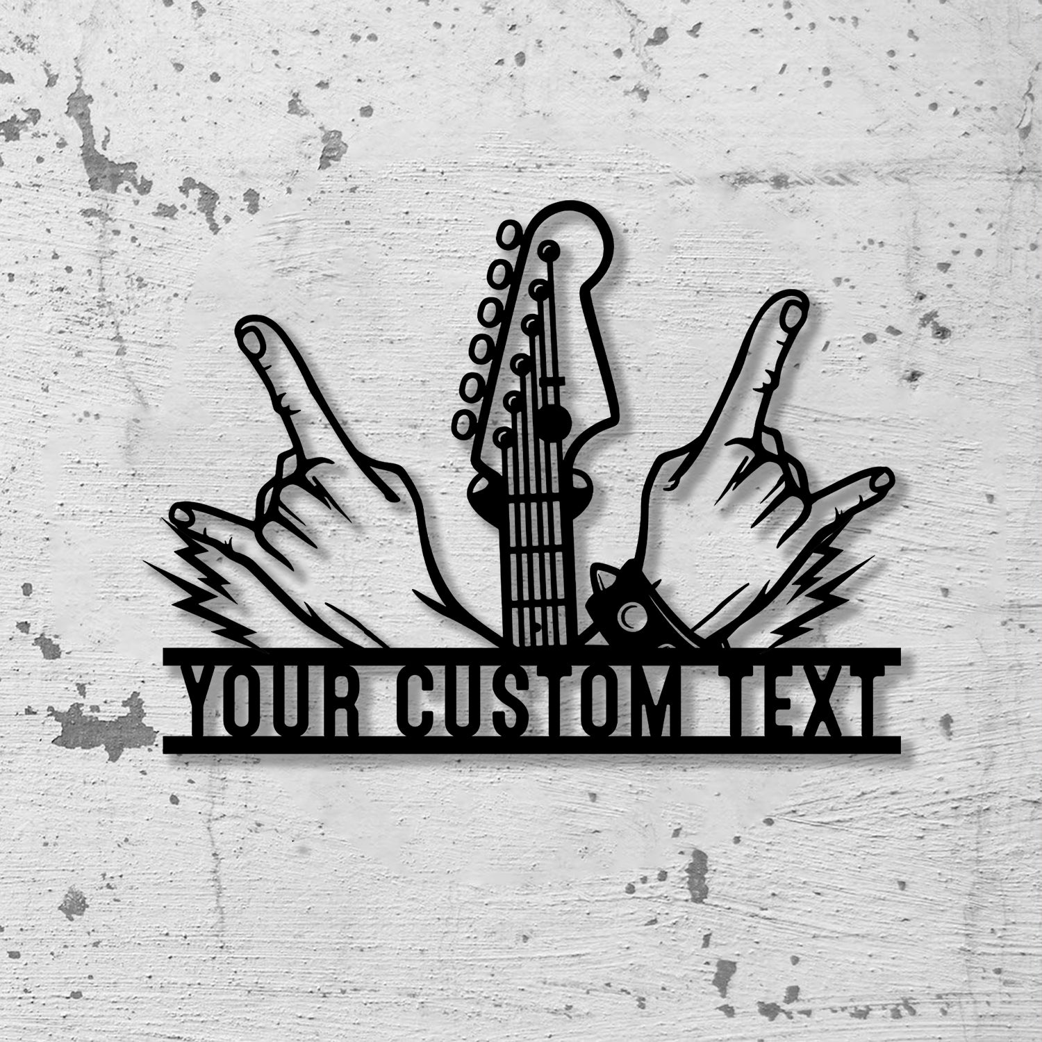 Personalized Rock And Roll Guitar Metal Wall Art Led Light, Guitar Gift, Guitar Lover Gift - Gearviral