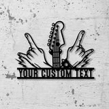 Personalized Rock And Roll Guitar Metal Wall Art Led Light, Guitar Gift, Guitar Lover Gift - Gearviral