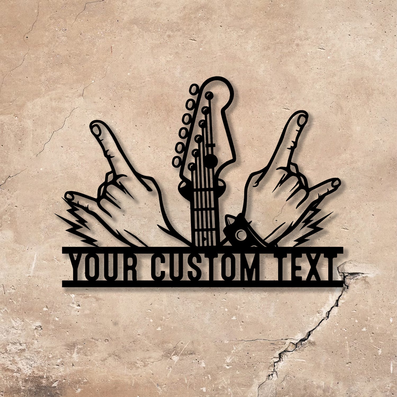 Personalized Rock And Roll Guitar Metal Wall Art Led Light, Guitar Gift, Guitar Lover Gift - Gearviral