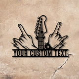 Personalized Rock And Roll Guitar Metal Wall Art Led Light, Guitar Gift, Guitar Lover Gift - Gearviral