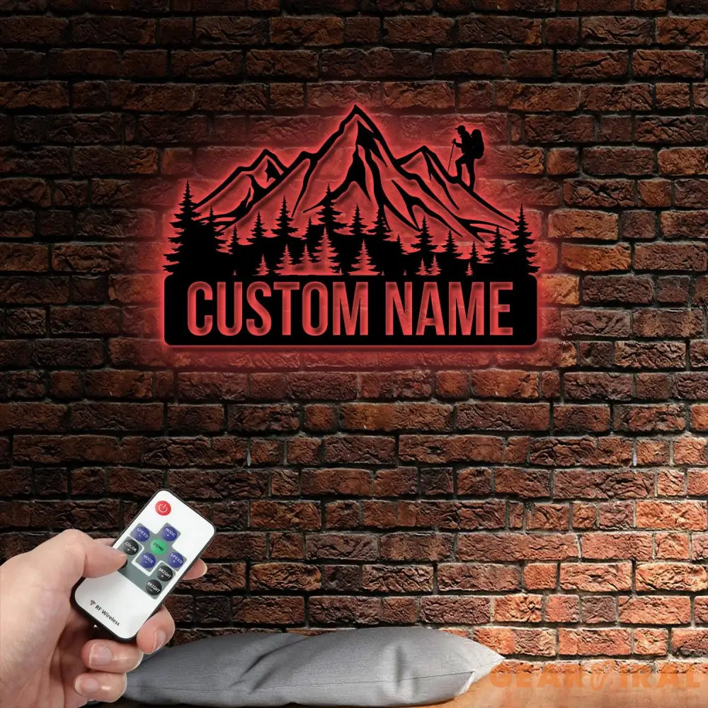 Personalized Rock Mountain Climbing Metal Wall Art With Lights Custom Male Rock Climber Sign Rock Climbing Lover Gift