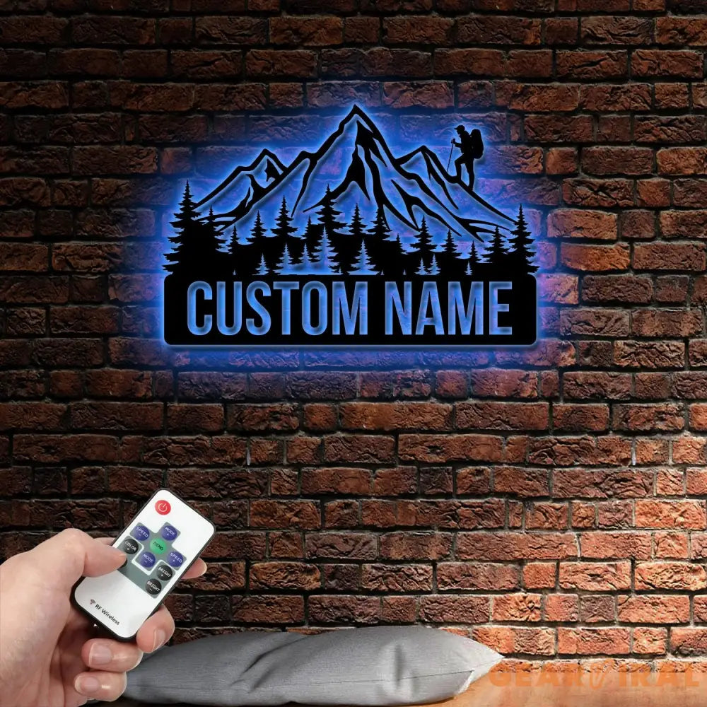 Personalized Rock Mountain Climbing Metal Wall Art With Lights Custom Male Rock Climber Sign Rock Climbing Lover Gift