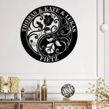 Personalized Rose Wedding Anniversary Couple Metal Wall Art Sign For Parents - Custom Wedding Gift For Husband and Wife