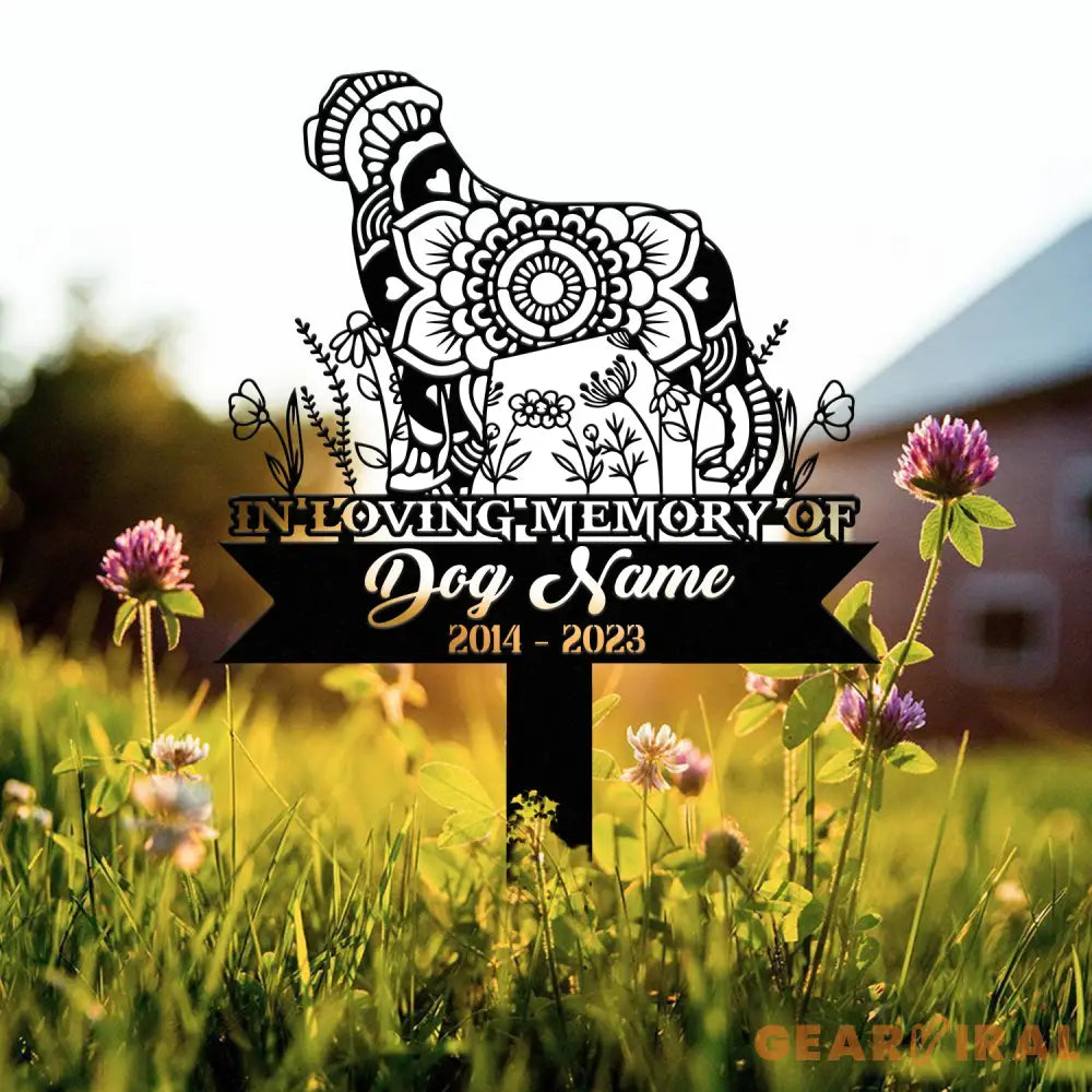 Personalized Rottweiler Mandala Garden Stake Zentangle Yard Art Dog Memorial Sign Outdoor Decor Pet Loss Sympathy Gift