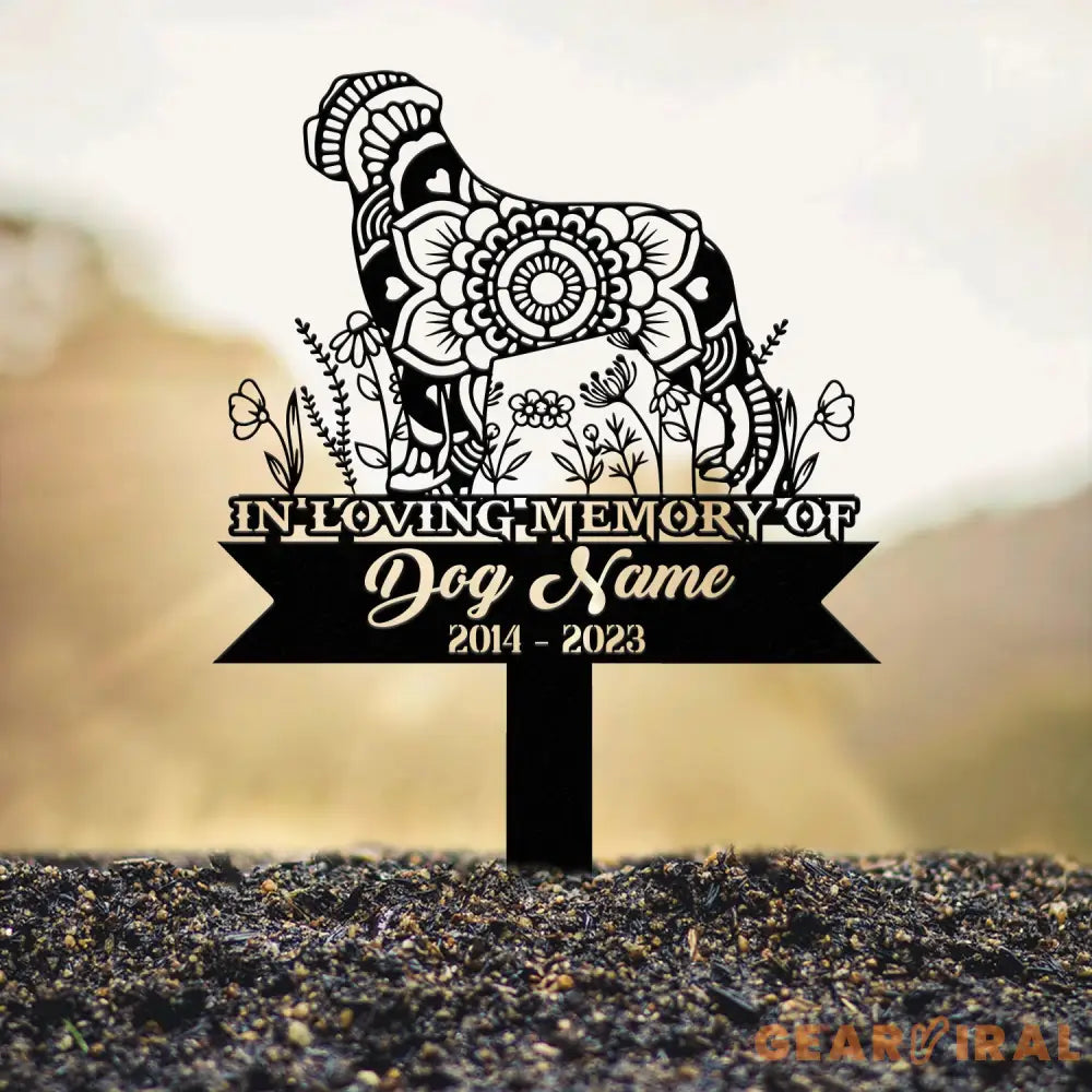 Personalized Rottweiler Mandala Garden Stake Zentangle Yard Art Dog Memorial Sign Outdoor Decor Pet Loss Sympathy Gift