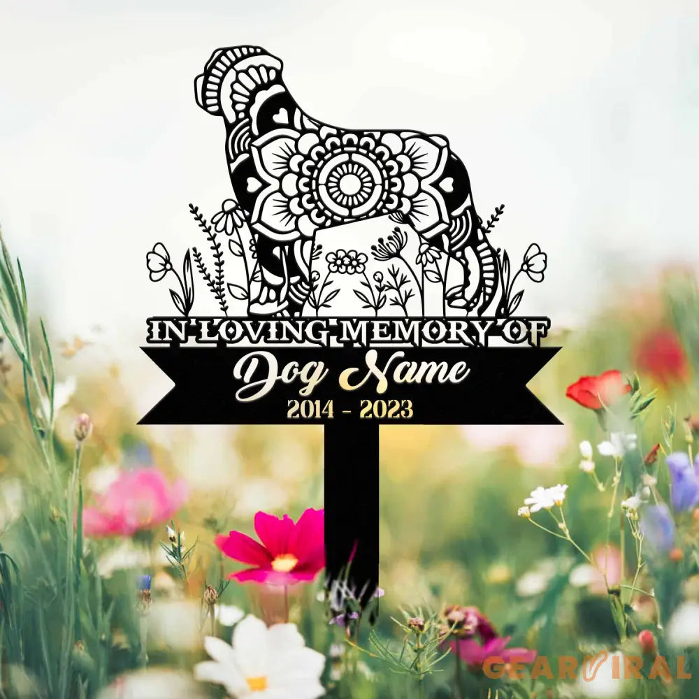 Personalized Rottweiler Mandala Garden Stake Zentangle Yard Art Dog Memorial Sign Outdoor Decor Pet Loss Sympathy Gift