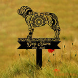 Personalized Saint Bernard Mandala Garden Stake Zentangle Yard Art Dog Memorial Sign Outdoor Decor Pet Loss Sympathy