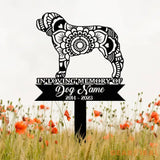 Personalized Saint Bernard Mandala Garden Stake Zentangle Yard Art Dog Memorial Sign Outdoor Decor Pet Loss Sympathy