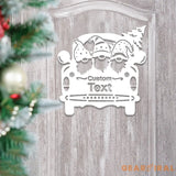 Personalized Santa Car Metal Sign – Custom Christmas Decor – Festive Holiday Sign with Gnomes and Tree for Indoor or