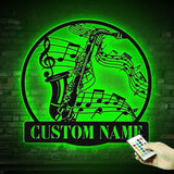 Personalized Saxophone Musical Instrument Metal Wall Art LED Light - Custom Player Name Sign Home Decor - - Ideal for Home Decor & Gift | GearViral