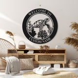 Personalized Sea Turtle Metal Sign-Nautical Sea Turtle Wall Art-Beach House Wall Hanging-Turtle Welcome Sign-Under the sea Turtle decor Gift | GearViral