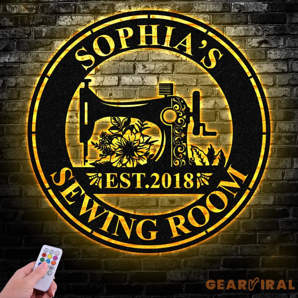 Personalized Sewing Led Light Metal Wall Art Sewing Decor Metal Sewing Sign Quilting Sign Gift For Wife Gift For