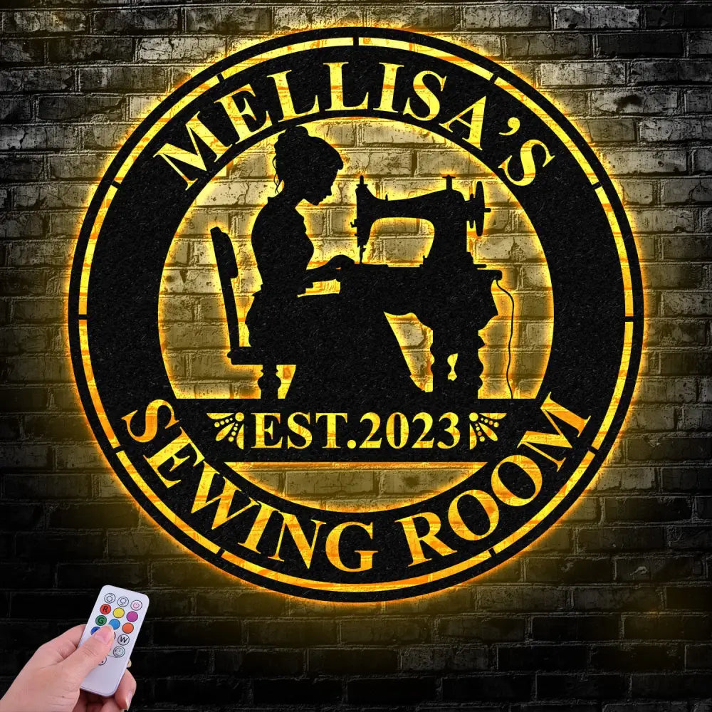 Personalized Sewing Led Light Metal Wall Art Sewing Decor Metal Sewing Sign Quilting Sign Gift For Wife Gift For