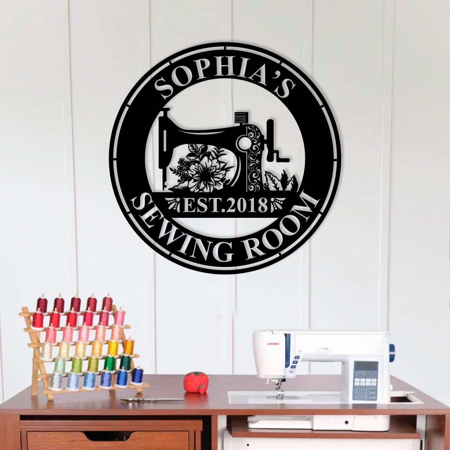 Personalized Sewing Led Light Metal Wall Art, Sewing Decor, Metal Sewing Sign, Quilting Sign, Gift For Wife, Gift For Grandma, Gift For Mom