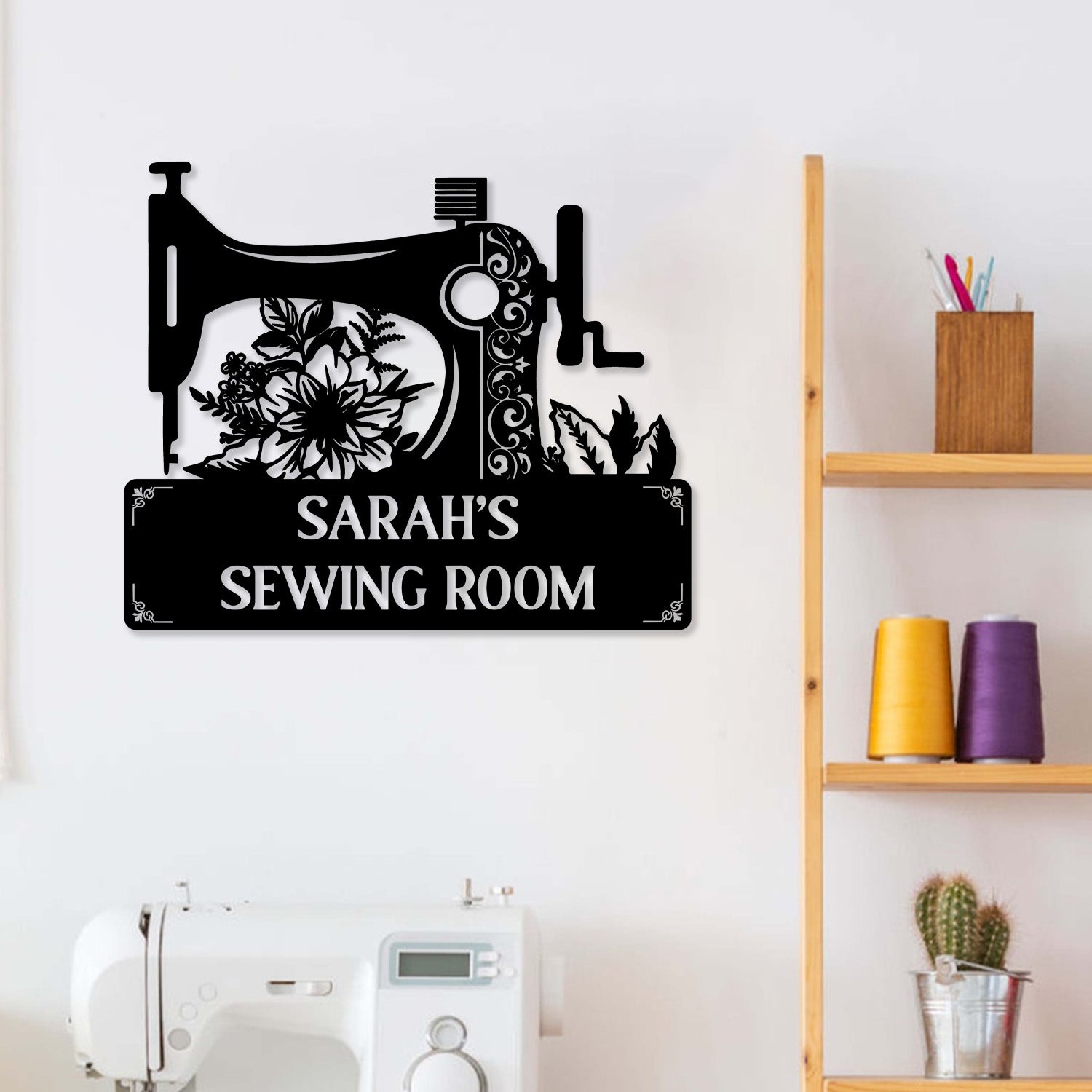 Personalized Sewing Led Light Metal Wall Art, Sewing Decor, Metal Sewing Sign, Quilting Sign, Gift For Wife, Gift For Grandma, Gift For Mom Vs2
