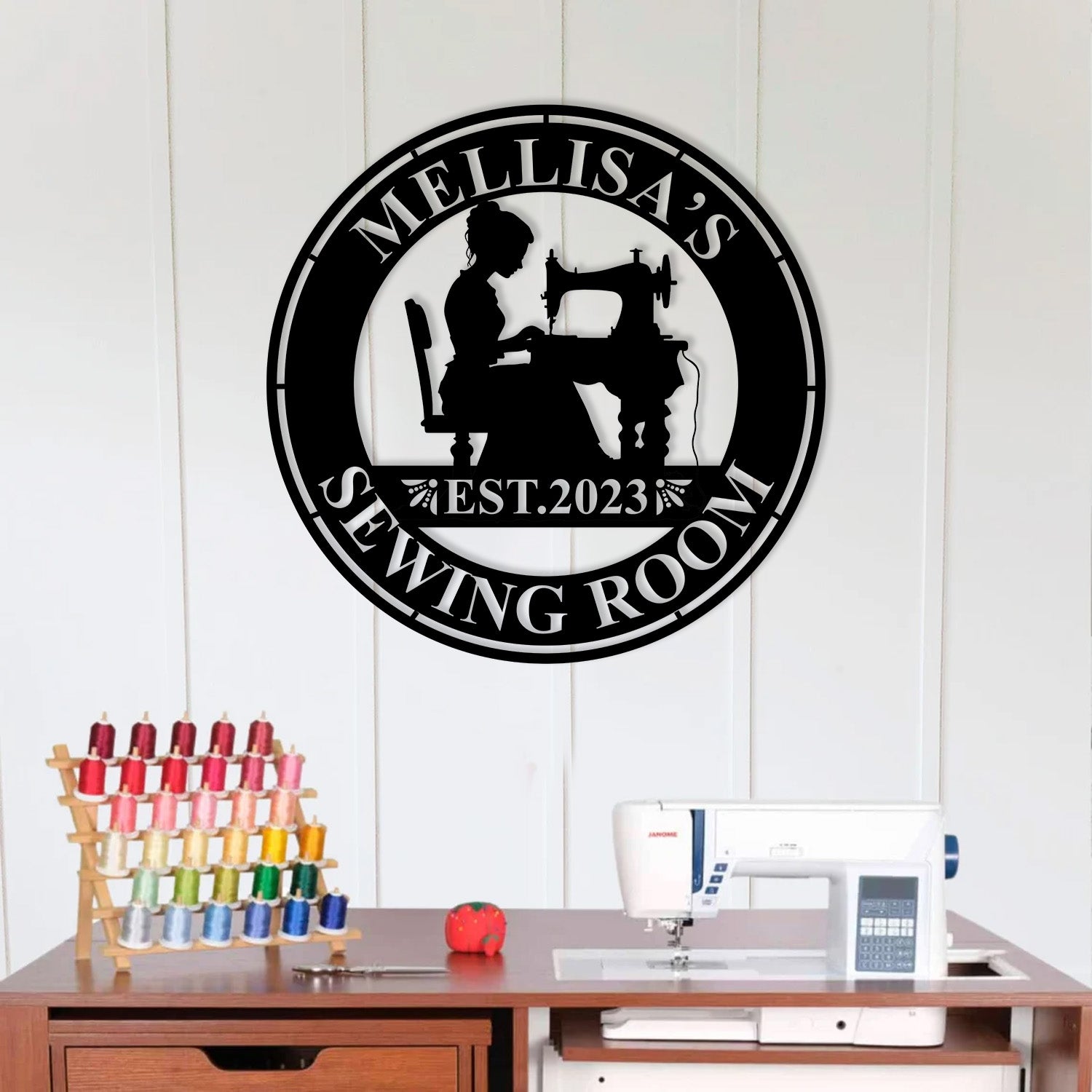 Personalized Sewing Led Light Metal Wall Art, Sewing Decor, Metal Sewing Sign, Quilting Sign, Gift For Wife, Gift For Grandma, Gift For Mom Vs3
