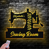 Personalized Sewing Machine Led Light Metal Sign Sewing Decor Metal Sewing Sign Quilting Sign Gift For Wife Gift For