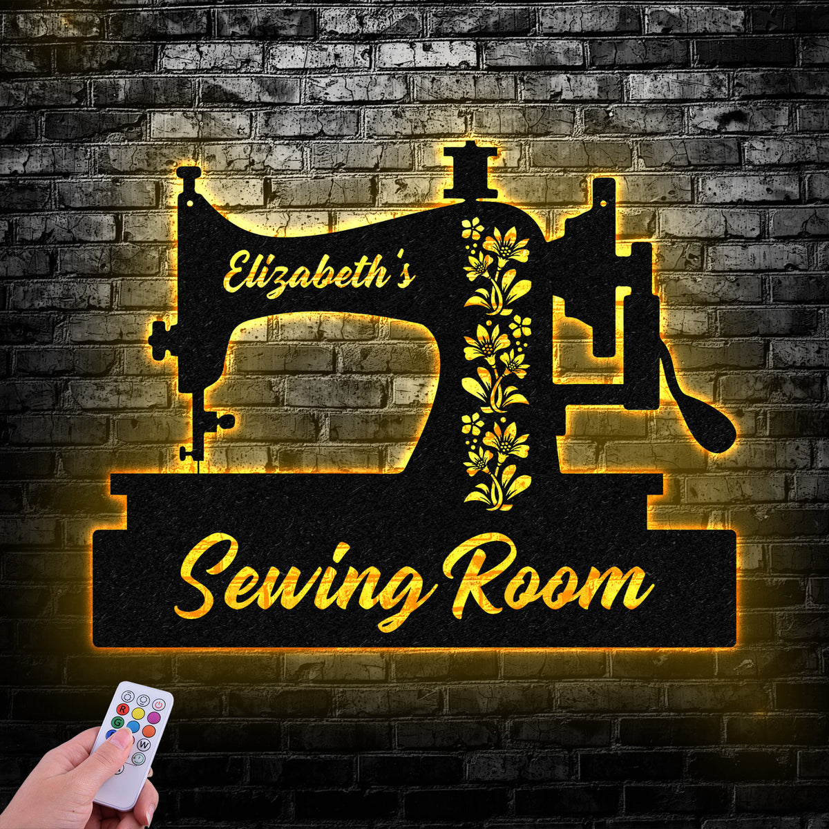 Personalized Sewing Machine Led Light Metal Sign, Sewing Decor, Metal Sewing Sign, Quilting Sign, Gift For Wife, Gift For Grandma