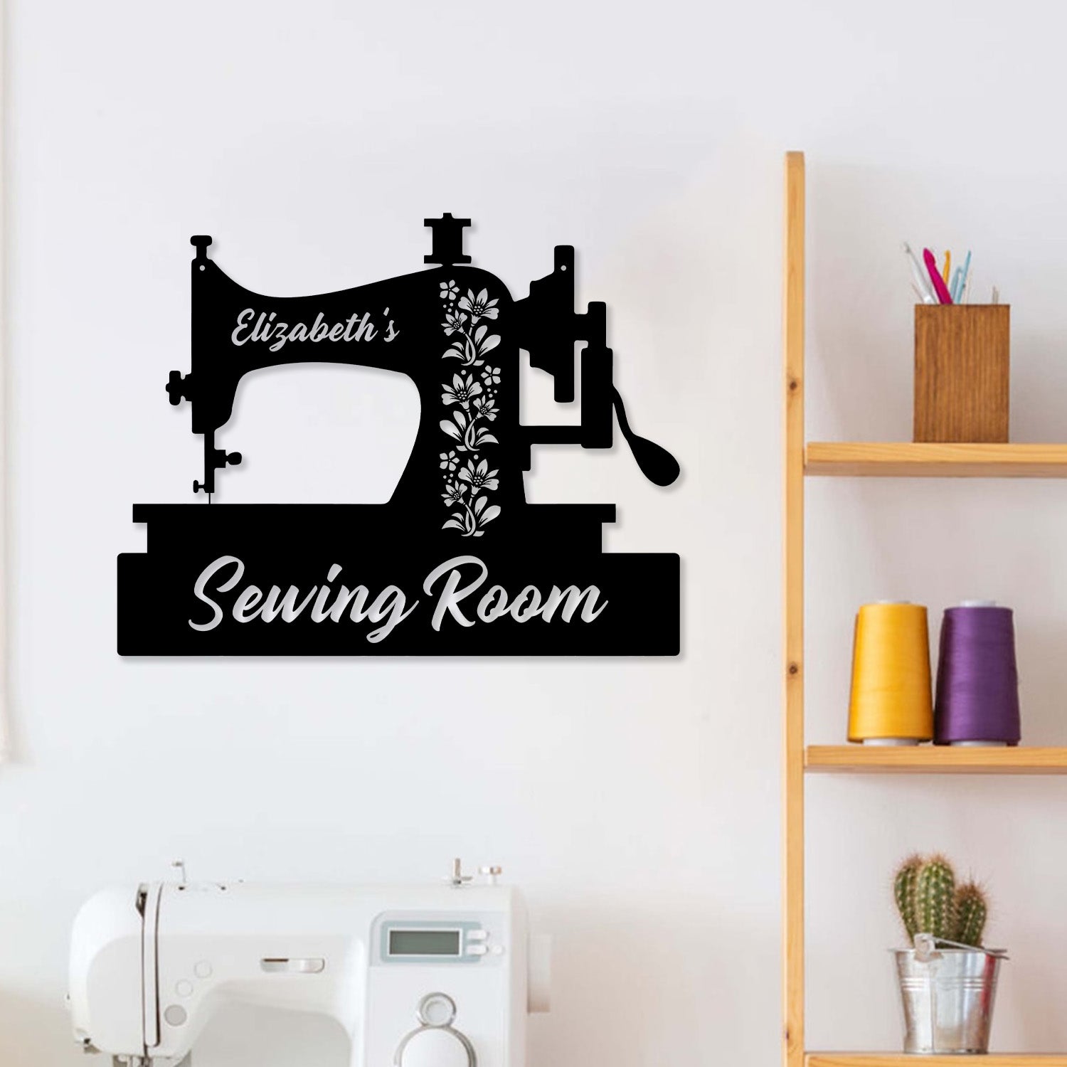 Personalized Sewing Machine Led Light Metal Sign, Sewing Decor, Metal Sewing Sign, Quilting Sign, Gift For Wife, Gift For Grandma