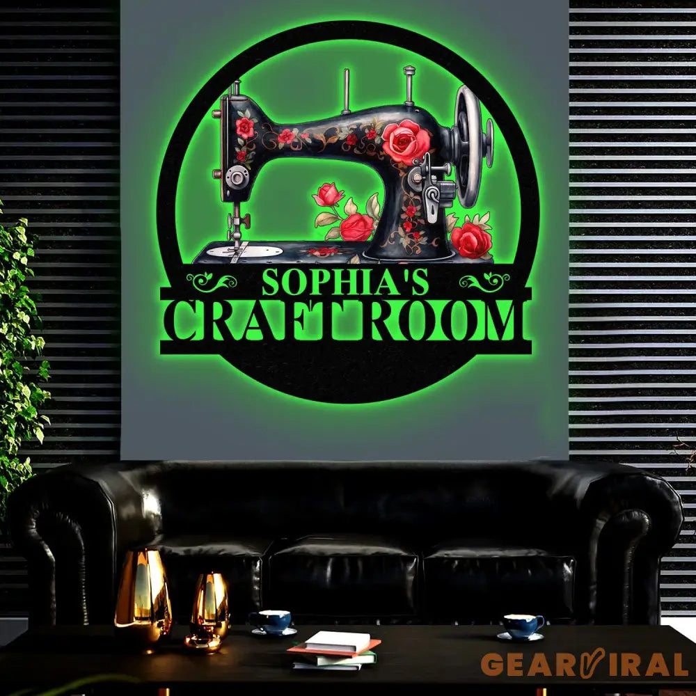 Personalized Sewing Machine With Flower Sign Custom Quilting Sign For Sewing Room Decor Craft Room Sign Gift for Mom &