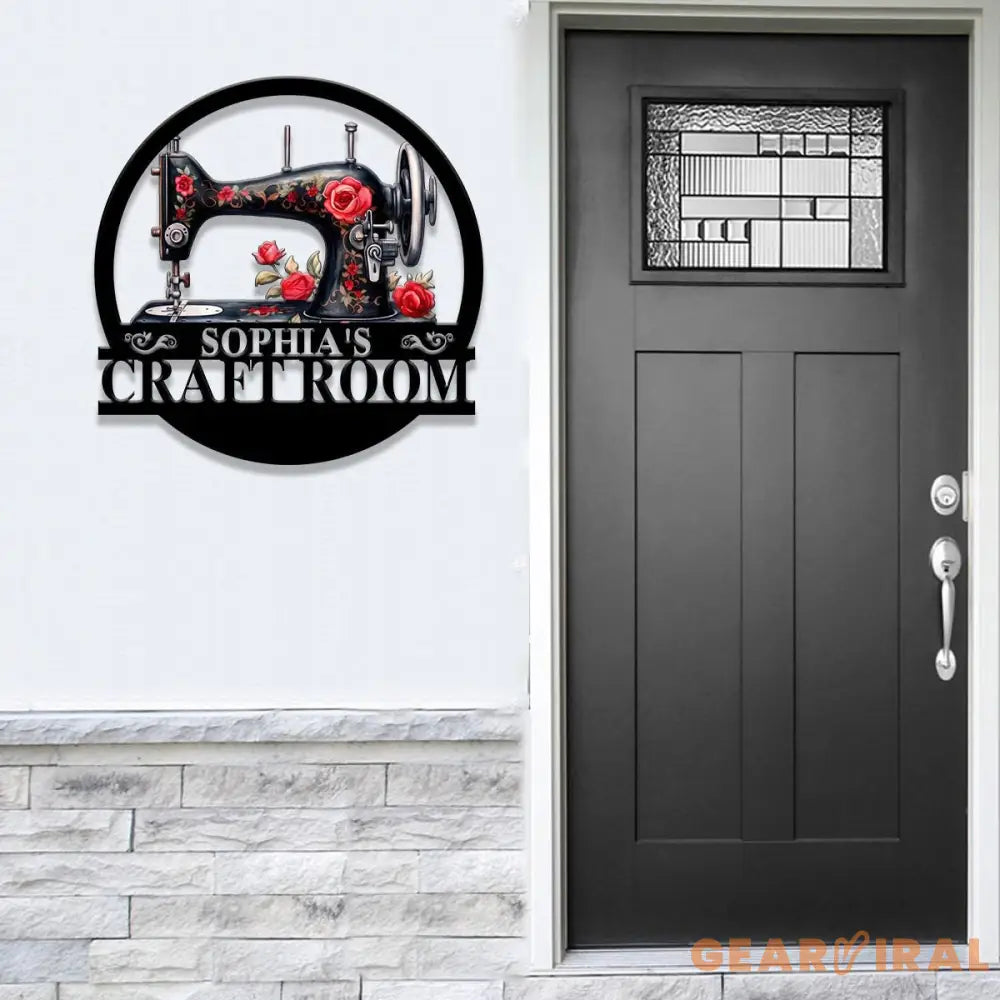 Personalized Sewing Machine With Flower Sign Custom Quilting Sign For Sewing Room Decor Craft Room Sign Gift for Mom &
