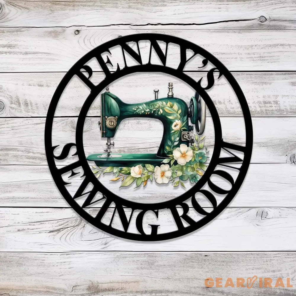 Personalized Sewing Machine With Flower Sign Custom Quilting Sign For Sewing Room Decor Sewing Machine Sign Gift for