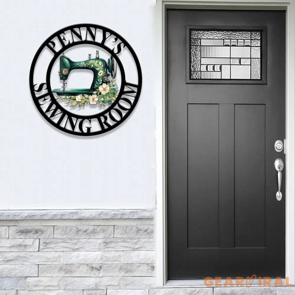 Personalized Sewing Machine With Flower Sign Custom Quilting Sign For Sewing Room Decor Sewing Machine Sign Gift for