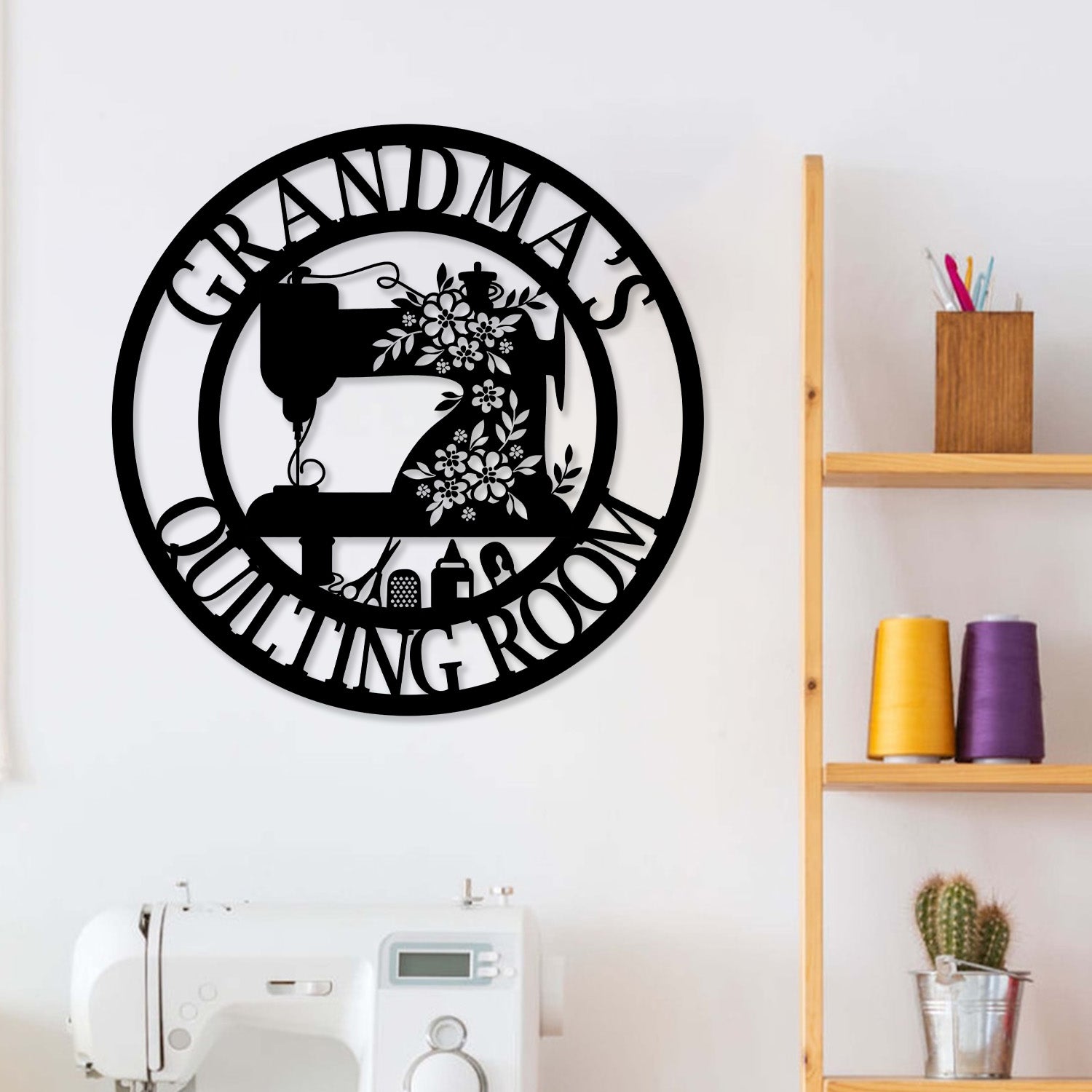 Personalized Sewing Metal Sign,Custom Quilting Sign For Sewing Room Decor, Gift For Grandma, Sewing Machine Sign
